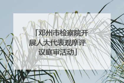 邓州市检察院开展人大代表观摩评议庭审活动