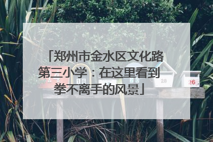 郑州市金水区文化路第三小学：在这里看到拳不离手的风景