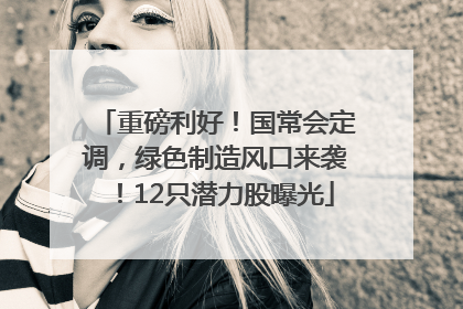 重磅利好！国常会定调，绿色制造风口来袭！12只潜力股曝光