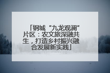 钢城“九龙观澜”片区：农文旅深融共生，打造乡村振兴融合发展新实践