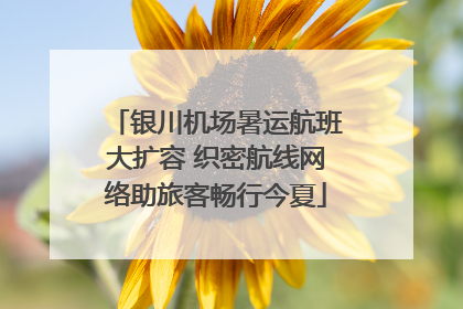 银川机场暑运航班大扩容 织密航线网络助旅客畅行今夏