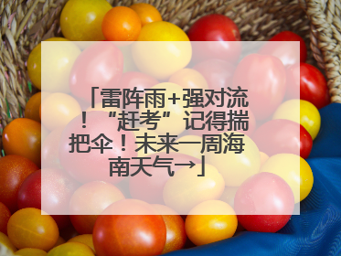 雷阵雨+强对流！“赶考”记得揣把伞！未来一周海南天气→