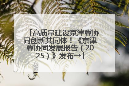 高质量建设京津冀协同创新共同体！《京津冀协同发展报告（2025）》发布→