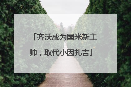 齐沃成为国米新主帅，取代小因扎吉