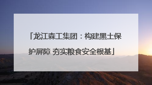 龙江森工集团：构建黑土保护屏障 夯实粮食安全根基
