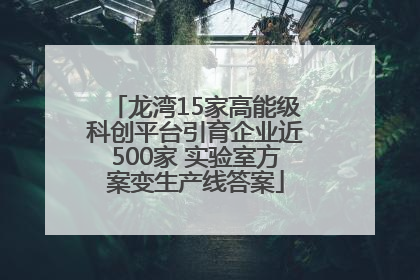 龙湾15家高能级科创平台引育企业近500家 实验室方案变生产线答案