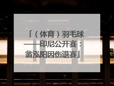 （体育）羽毛球——印尼公开赛：翁泓阳因伤退赛