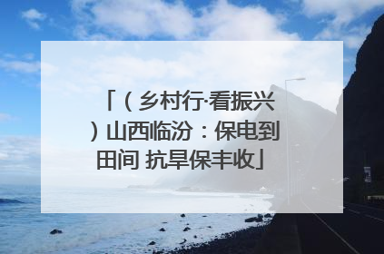 （乡村行·看振兴）山西临汾：保电到田间 抗旱保丰收