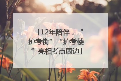 12年陪伴，“护考街”“护考楼”亮相考点周边