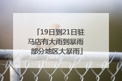 19日到21日驻马店有大雨到暴雨 部分地区大暴雨