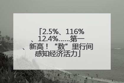 2.5%、116%、12.4%……第一、新高！“数”里行间感知经济活力