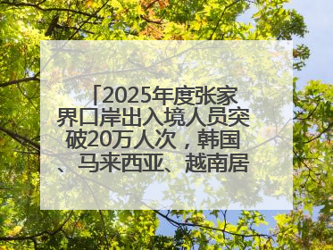 2025年度张家界口岸出入境人员突破20万人次，韩国、马来西亚、越南居客源国前三
