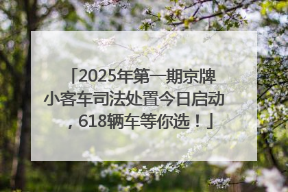 2025年第一期京牌小客车司法处置今日启动，618辆车等你选！