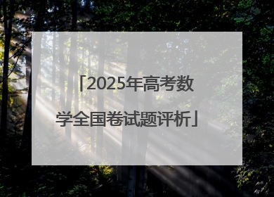 2025年高考数学全国卷试题评析