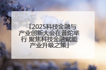 2025科技金融与产业创新大会在普陀举行 聚焦科技金融赋能产业升级之策