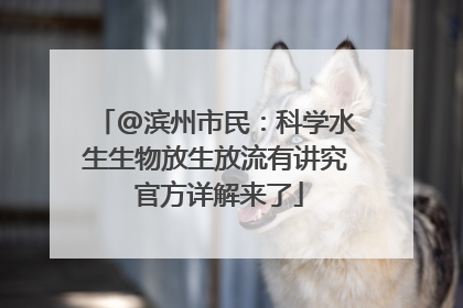 @滨州市民：科学水生生物放生放流有讲究 官方详解来了