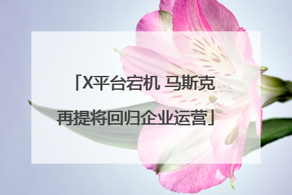 X平台宕机 马斯克再提将回归企业运营
